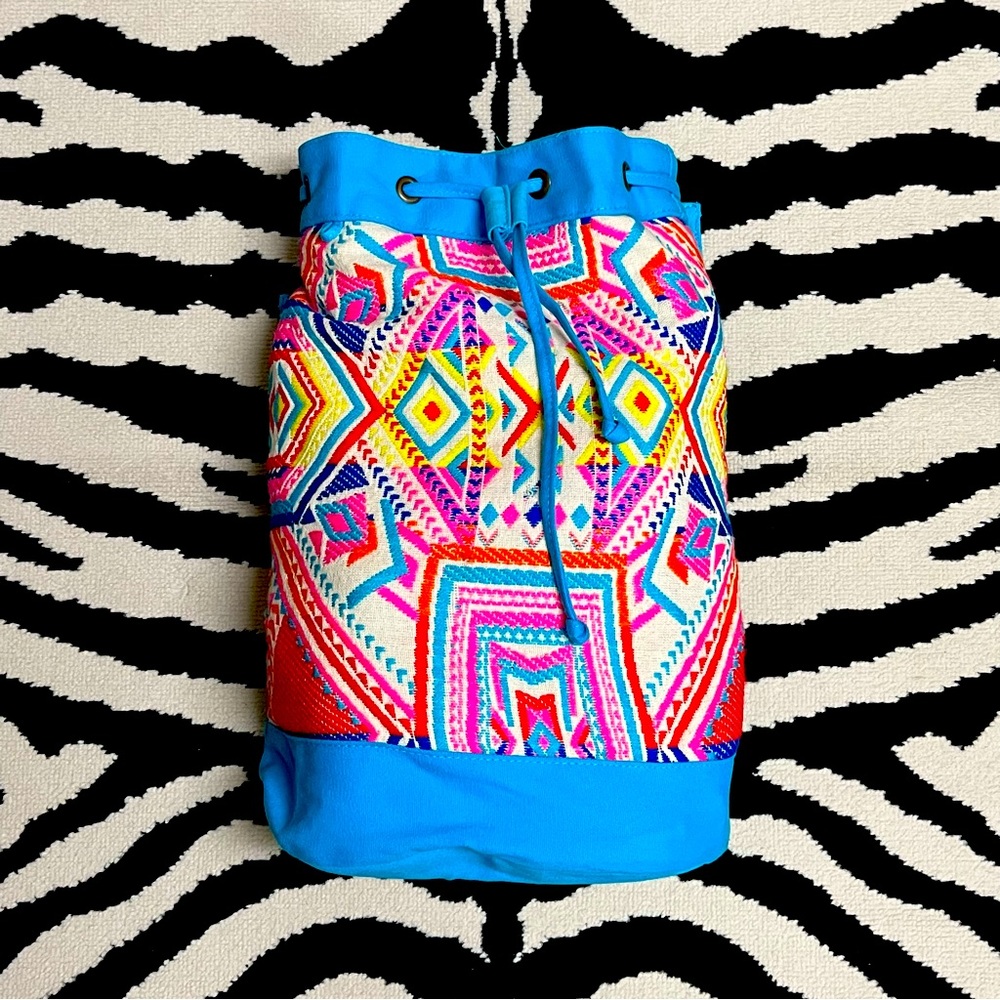 Catori Boho Southwestern Print Oversized Blanket Bucket Bag Backpack